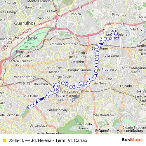 233a-10 bus Line Map