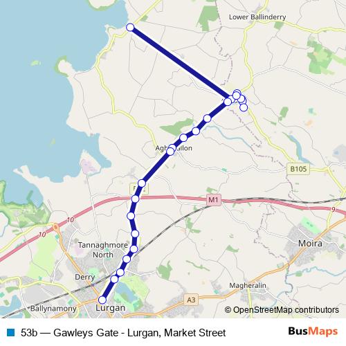 53b bus Line Map
