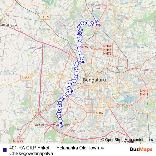 401-RA CKP-Yhkot bus Line Map
