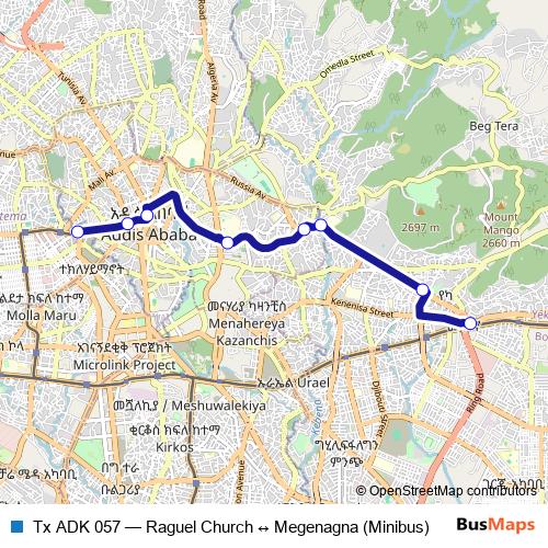 Tx ADK 057 bus Line Map