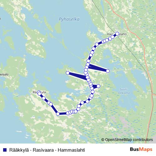 Rääkkylä - Rasivaara - Hammaslahti bus Line Map