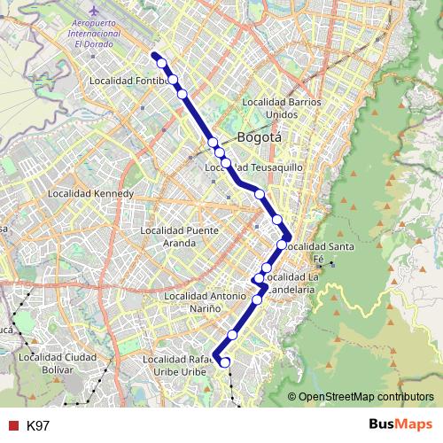 K97 bus Line Map