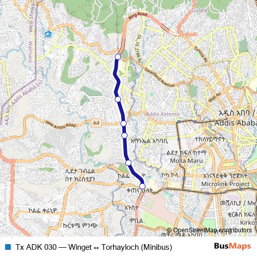 Tx ADK 030 bus Line Map