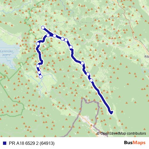 PR A18 6529 2 (64913) bus Line Map