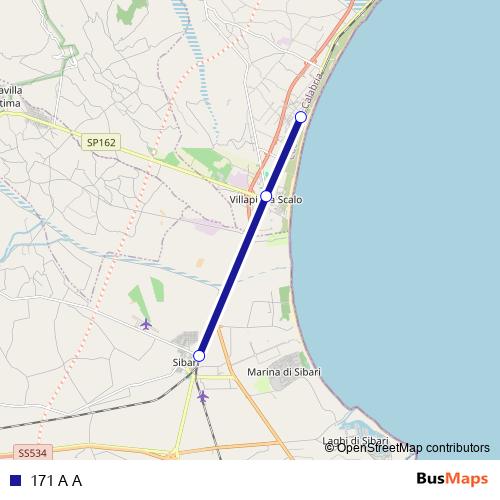 171 A A bus Line Map