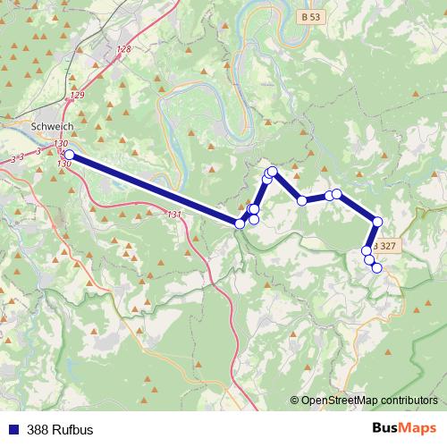 388 Rufbus bus Line Map