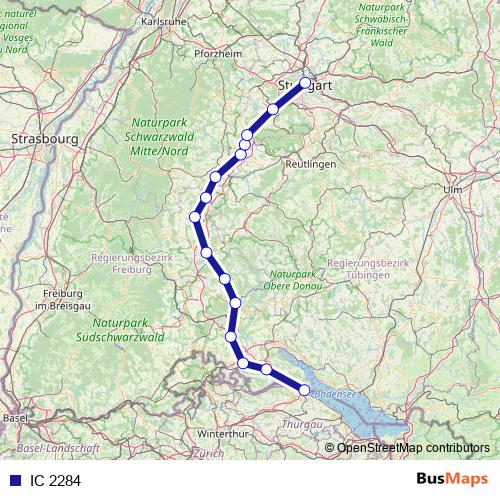 IC 2284 rail Line Map
