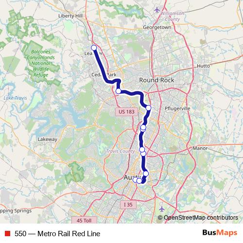 550 tram Line Map