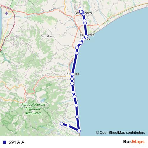 294 A A bus Line Map