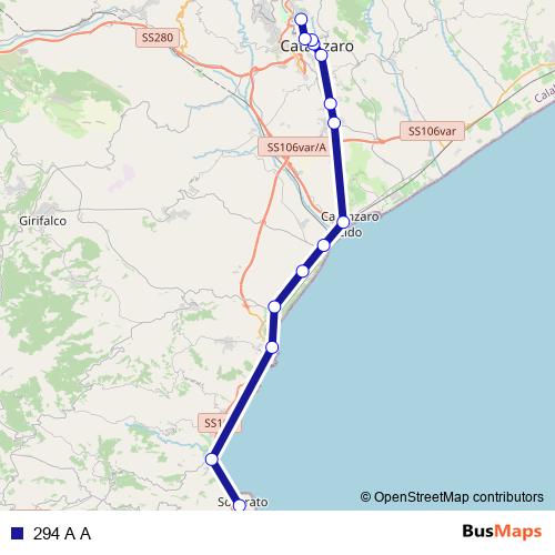 294 A A bus Line Map