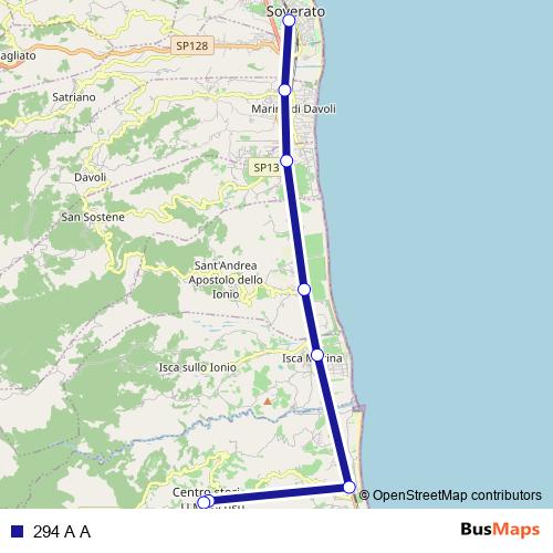 294 A A bus Line Map