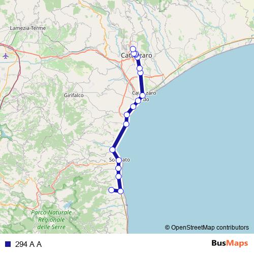 294 A A bus Line Map