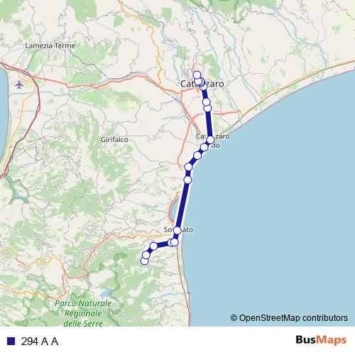 294 A A bus Line Map
