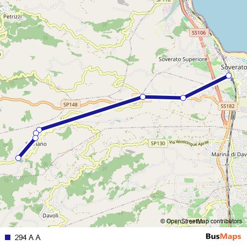 294 A A bus Line Map