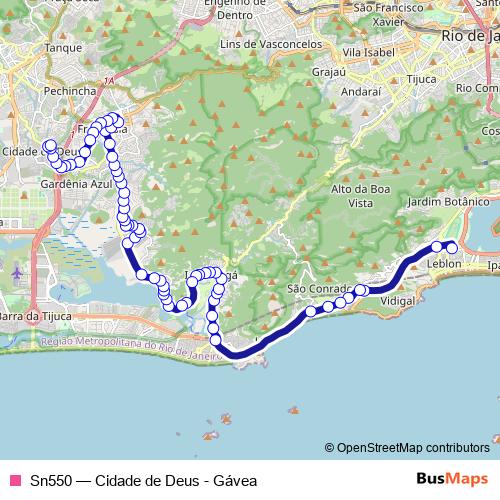 Sn550 bus Line Map