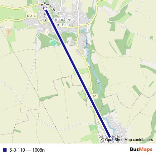 5-8-110 bus Line Map