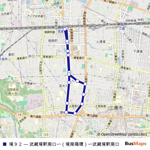 境９２ bus Line Map