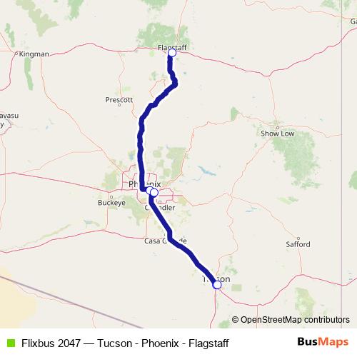 Flixbus 2047 bus Line Map