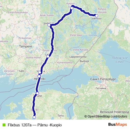 Flixbus 1207a bus Line Map