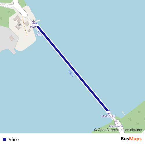Våno ferry Line Map