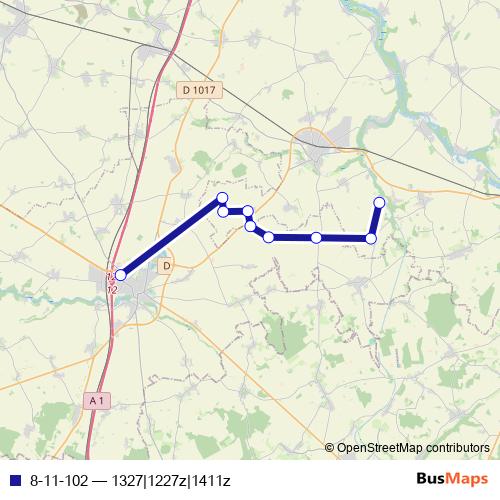 8-11-102 bus Line Map