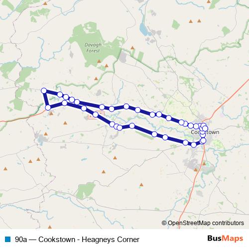 90a bus Line Map