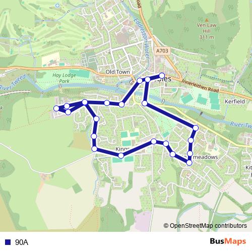 90A bus Line Map