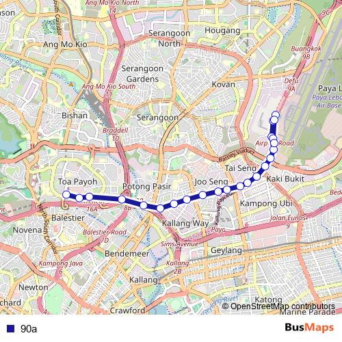 90a bus Line Map