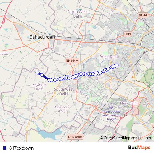 817extdown bus Line Map