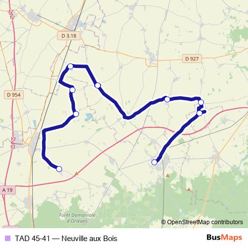 TAD 45-41 bus Line Map
