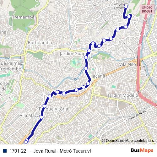 1701-22 bus Line Map