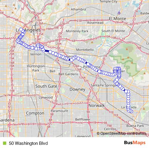 50 Washington Blvd bus Line Map
