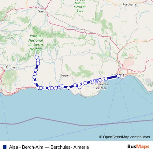 Alsa - Berch-Alm bus Line Map