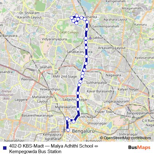 402-D KBS-Madt bus Line Map