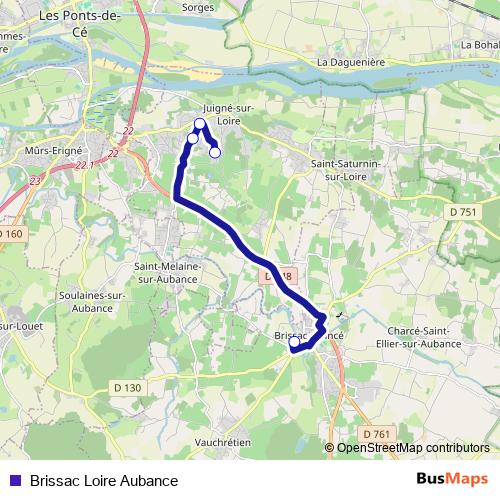 Brissac Loire Aubance bus Line Map