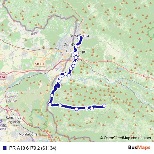 PR A18 6179 2 (61134) bus Line Map