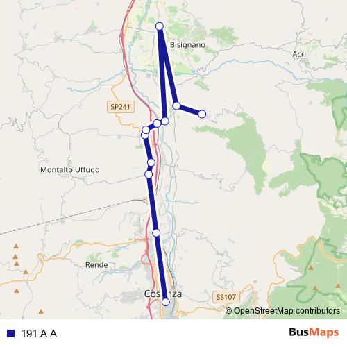 191 A A bus Line Map