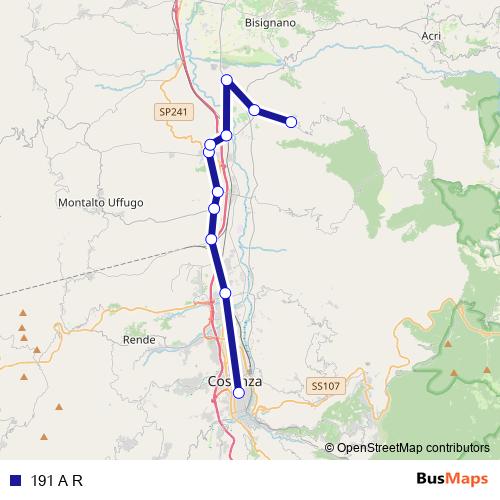 191 A R bus Line Map