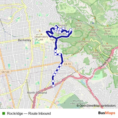 Rockridge bus Line Map