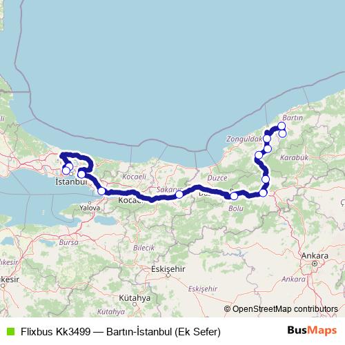 Flixbus Kk3499 bus Line Map