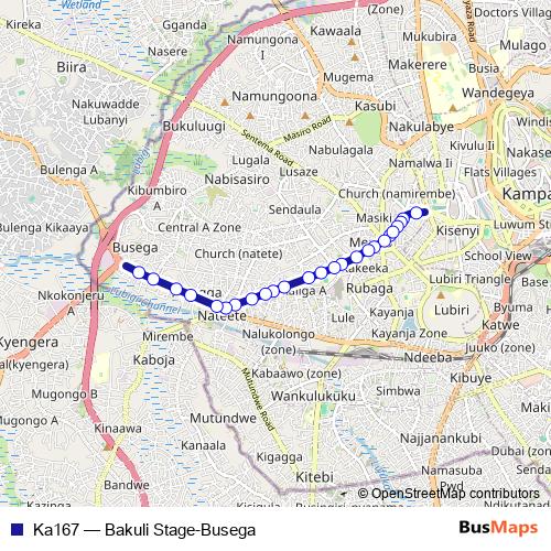 Ka167 bus Line Map