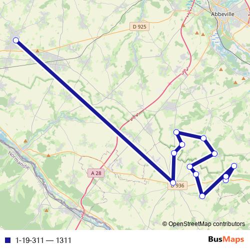 1-19-311 bus Line Map