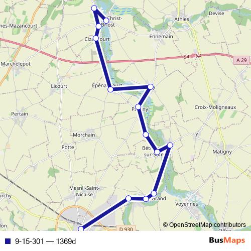 9-15-301 bus Line Map