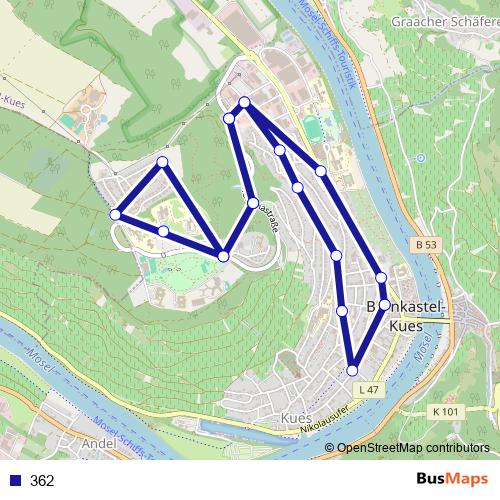 362 bus Line Map