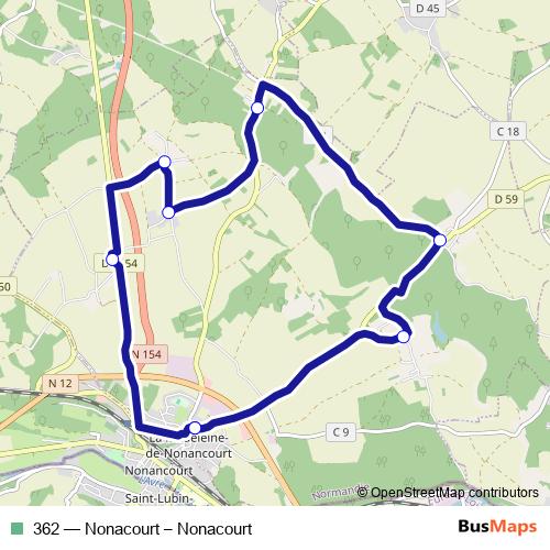 362 bus Line Map
