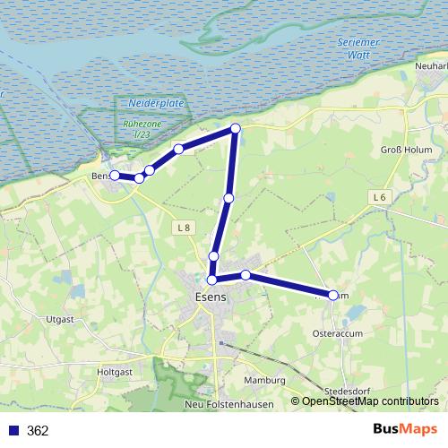 362 bus Line Map