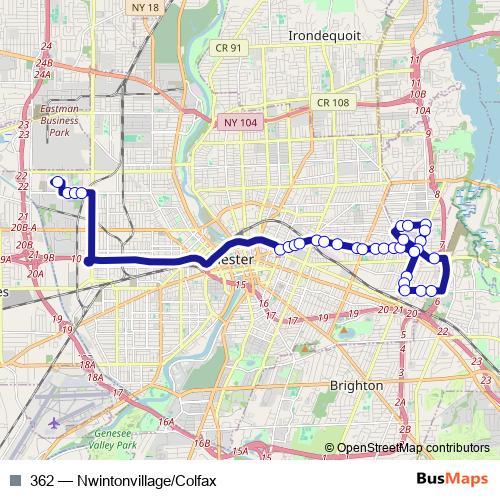 362 bus Line Map