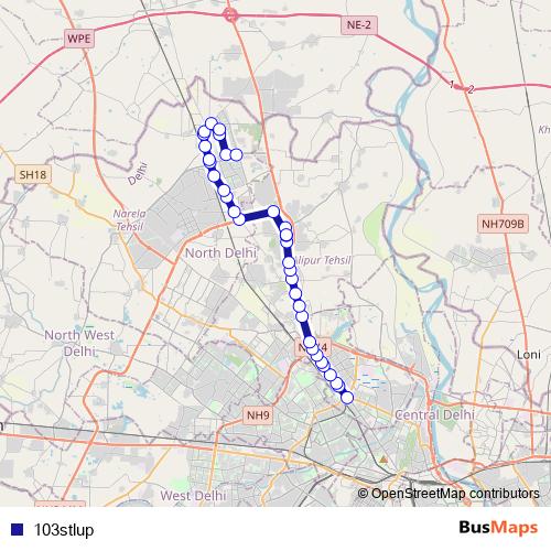 103stlup bus Line Map