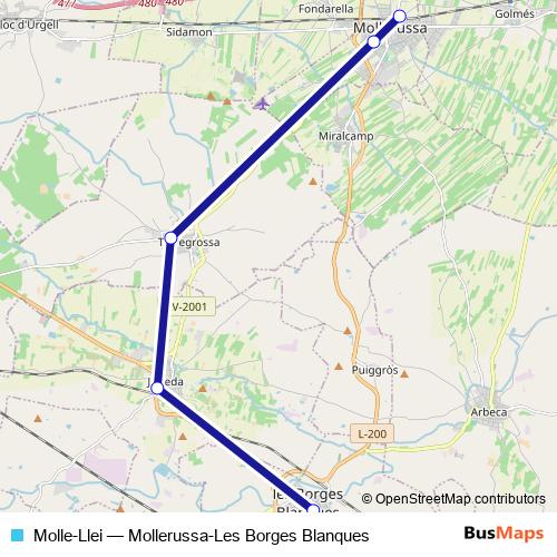 Molle-Llei bus Line Map