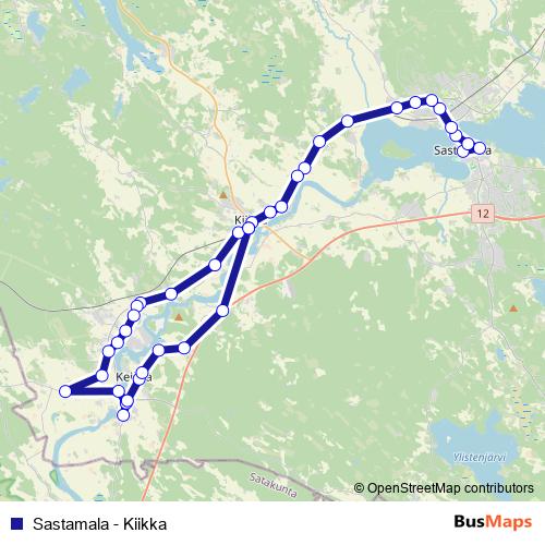 Sastamala - Kiikka bus Line Map